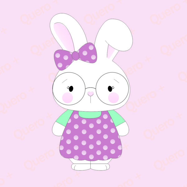 COELHA EM PÉ COM VESTIDO